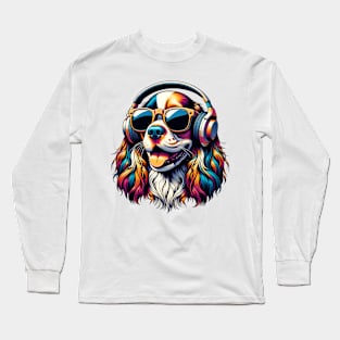 French Spaniel Smiling DJ with Dynamic Tunes Long Sleeve T-Shirt